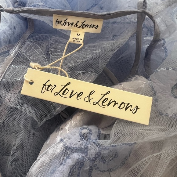 For Love and Lemons Blue Bow Presley Mini Tulle Dress size medium - Picture 7 of 10